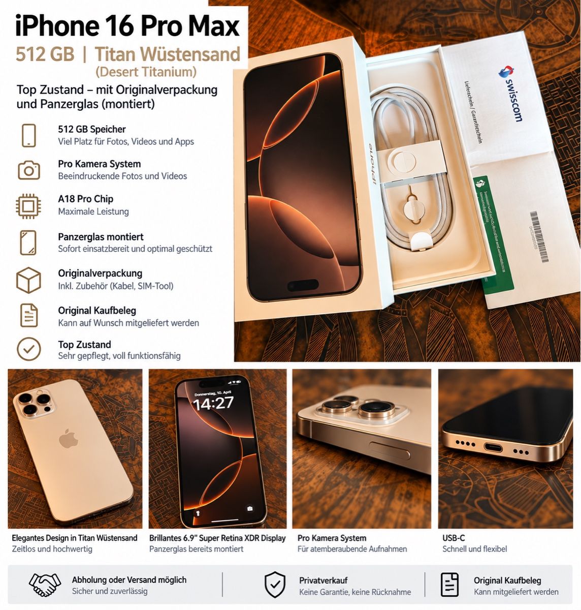 Apple Portables: Iphone 16 Pro Max – D'occasion à chur par Mike.O