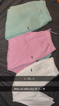 Pantalons de jogging Lacoste couleurs pastel tailles L/XL