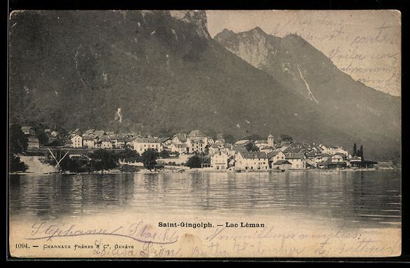 Cartoline postali: Saint-Gingolph /Lac Léman, Ortsansicht  – Usato da Berlin venduto da bartko-reher