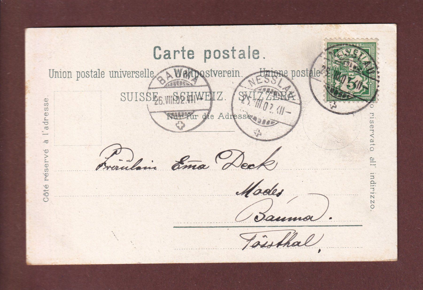 Cartoline postali: STEIN (Nesslau) mit Churfirsten - 1902 – Usato da Pully venduto da nicecards 1