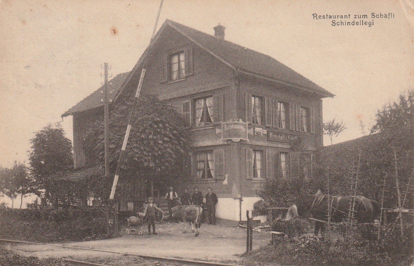 Cartes postales: Schindellegi Restaurant Schäfli belebt – D'occasion à Rorschacherberg par fratovi2