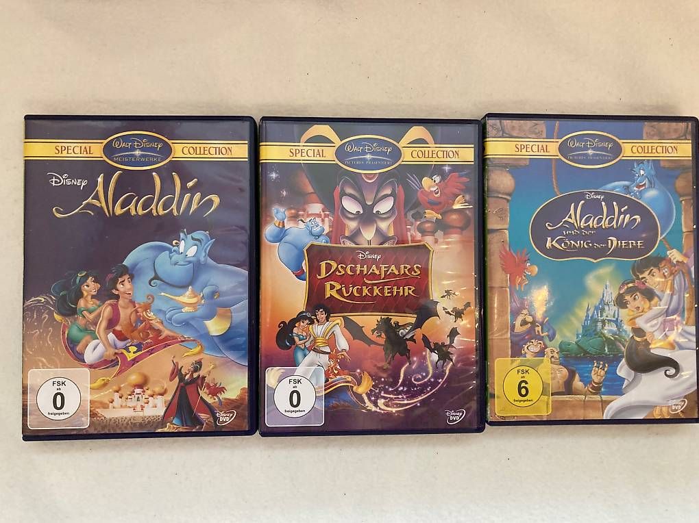 Tous les DVDs: 3 DVDs Disney Aladdin Die Trilogie – D'occasion à Jona par Andi797 1
