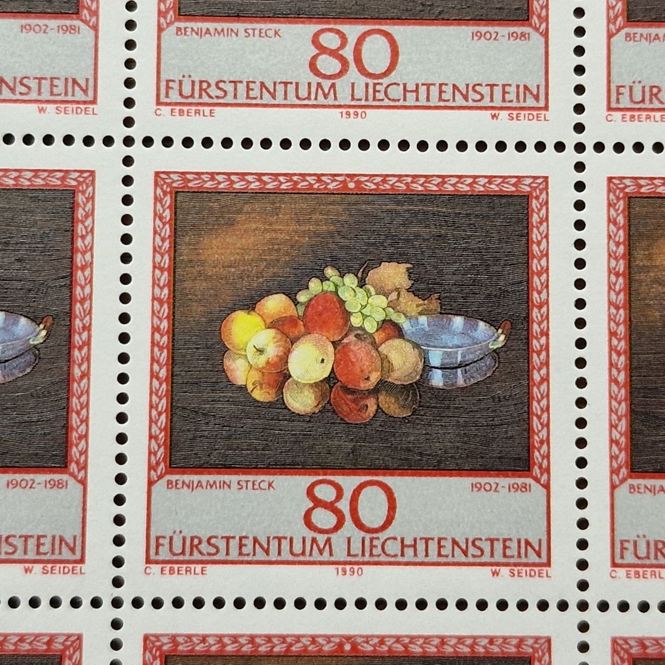 Tutti i francobolli: FL 1990 Serie Bogen "Maler aus Liechtenstein" postfrisch – Nuovo (secondo la descrizione) da Aesch LU venduto da briefmarken.uray 5