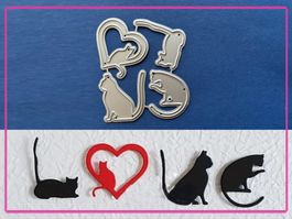 Katzen welche den Schriftzug Love bilden  - Stanzschablonen