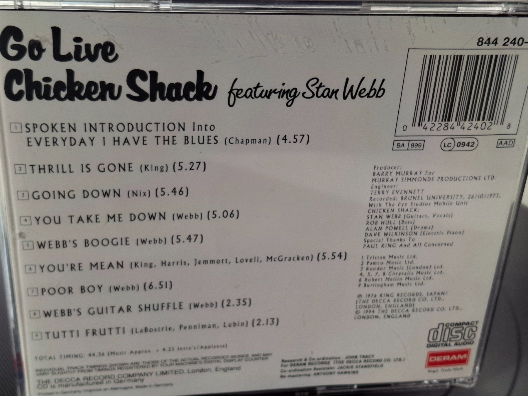 CD: CD Chicken Shack - Go Live – Usato da Aarberg venduto da Jackup1 1