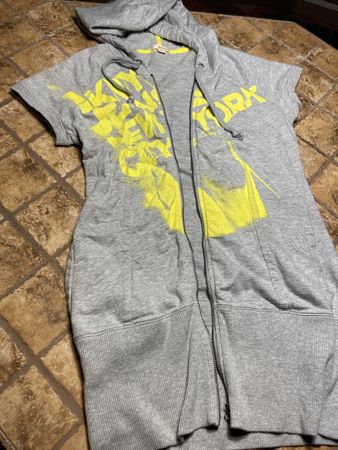Felpa Abito -Zip-con maniche corte-Tg S/M-nuovo