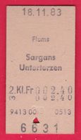 KARTON BILLETT, FLUMS - UNTERTERZEN, 2.KLASSE, EINFACH