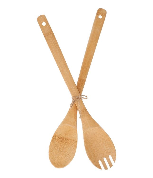 Bestecksets: Salatbesteck - Set 35cm / 100% Bambus – Neu und originalverpackt aus Biel / Bienne von NUTRENA