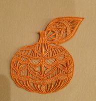 Halloween Kürbis orange, gestickt, ca. 9x10cm