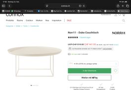 Norr11 Duke Couchtisch, Antique White, Ø90cm, Neuwertig