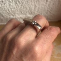 Designerring WEISS ABSTRAKT SUPER (Grösse 57)