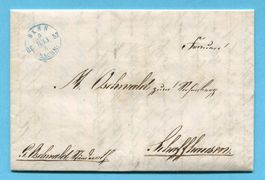 Faltbrief von Bern nach Schaffhausen 1853