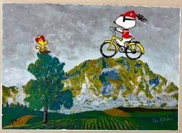KeC: Snoopy „Velo Tour“ , handgemalt, signiert, UNIKAT
