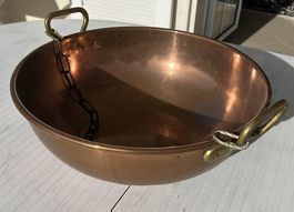 Bassine en cuivre pour confiture, ancien.