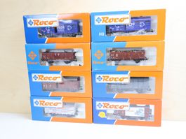 ROCO 8 x schöne Güterwagen Bahnexpress H0