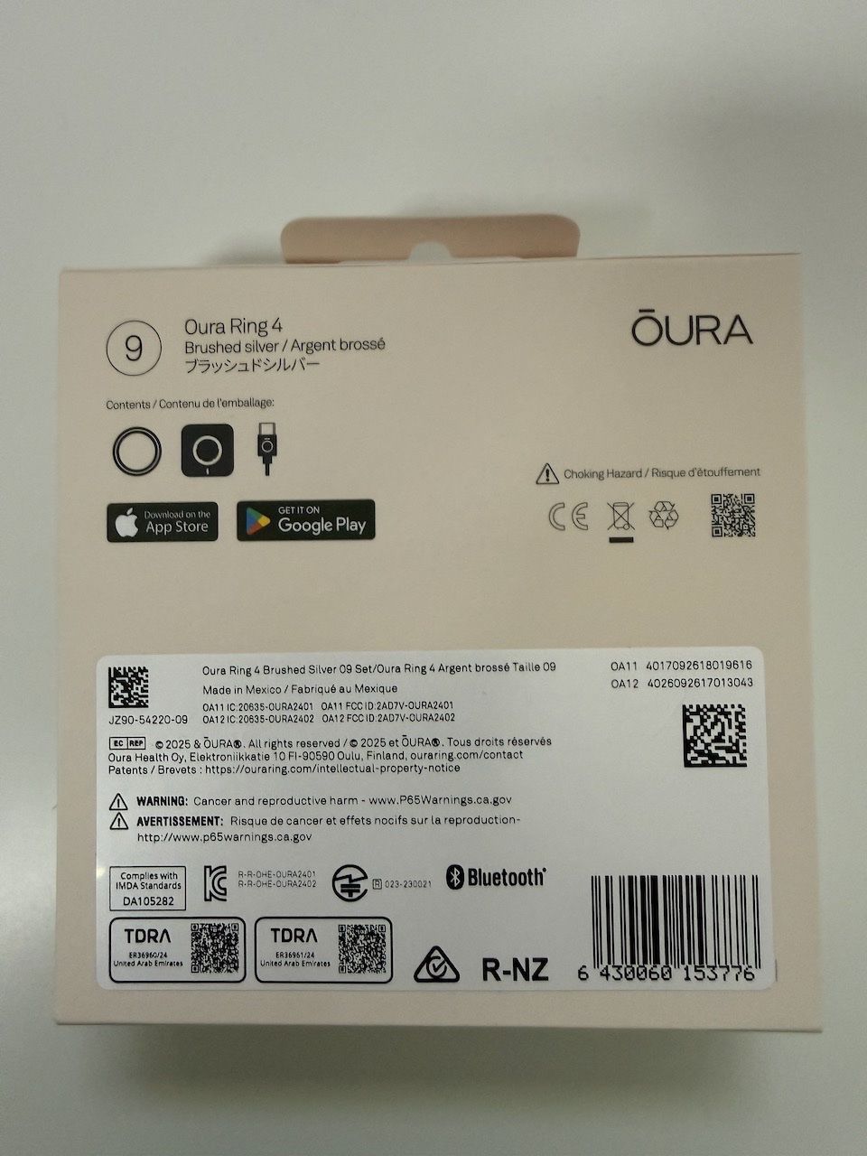 Oura Anelli: Oura Ring 4, Brushed silver, Gr. 9, NEU; inkl. Charging Case – Nuovo e nell'imballaggio originale da Urdorf venduto da Hamby 1