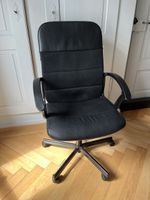 Bürostuhl Leder Stoff schwarz Rollen gebraucht