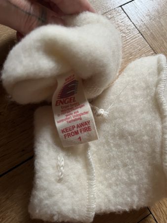 Engel Babyschuhe Schurwolle naturweiss Grösse 1