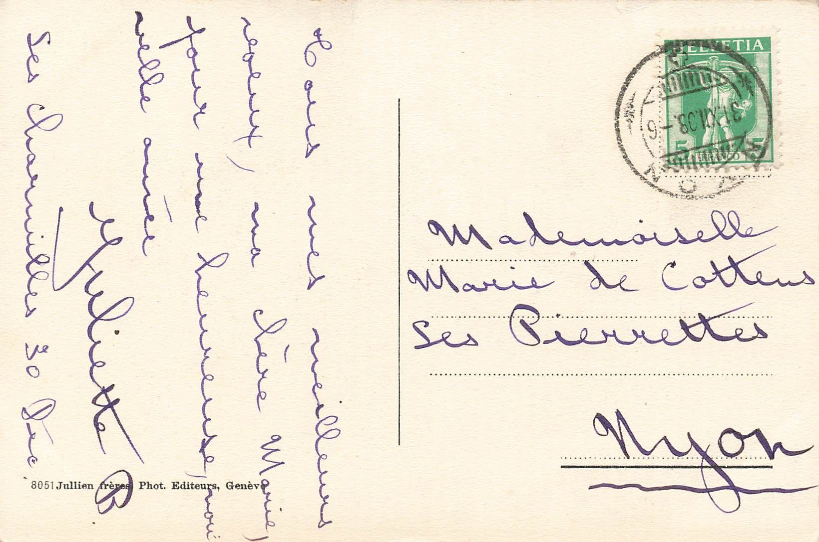 Cartoline postali: Nyon Schlittschuhlaufen – Usato da Biasca venduto da Blenio71 1