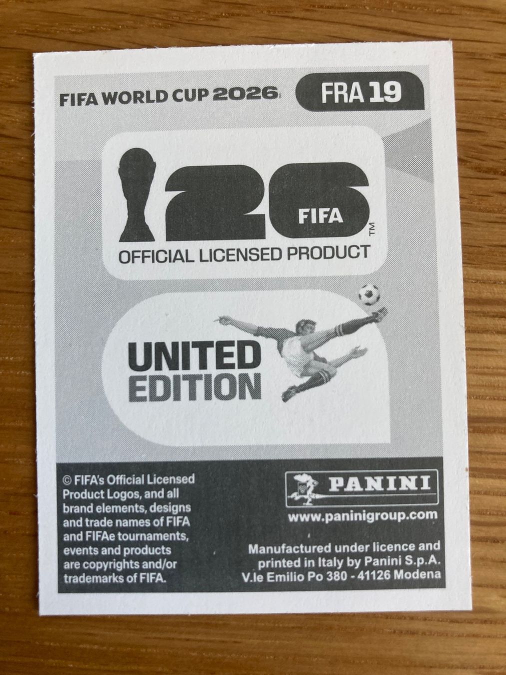 Panini Carte collezionabili: WM Sticker FRA 19 – Nuovo (secondo la descrizione) da Winterthur venduto da Whitefish 1