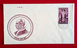 LIECHTENSTEIN VATIKAN TODESTAG PAPST PIUS XII 1958 FDC 1959