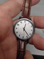Orologio vintage donna ,cinturino pelle marrone chic