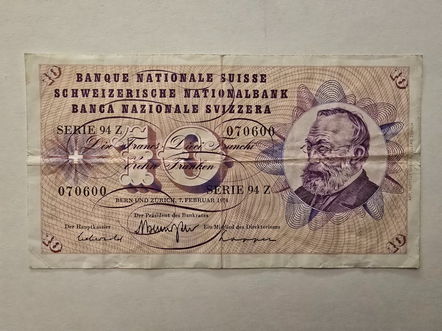 Banknoten: Billets de 10 francs, Série 94 Z – Gebraucht aus Neuenhof von brasvarela