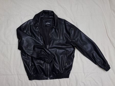 Pull&Bear Lederjacke black