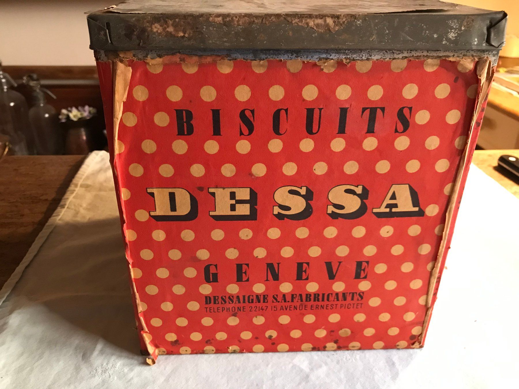Barattoli: Boite Biscuits Dessaigne Genève – Usato da Ste-Croix venduto da BuffetSC 2