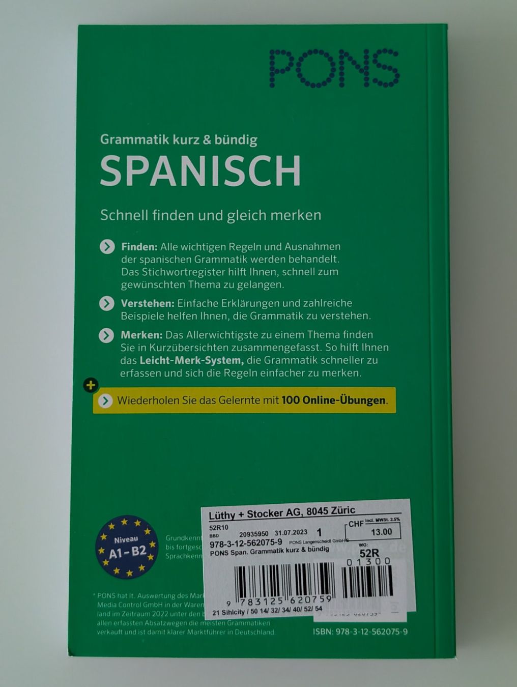 Bücher: PONS Spanisch - Grammatik kurz & Bündig – Gebraucht aus Wettswil von mimiyu 1