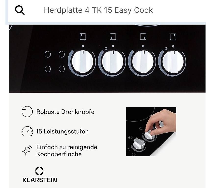 Küchengeräte: Herdplatte 4 TK 15 easycook NEU – Gebraucht aus Roggliswil von Amita59 3