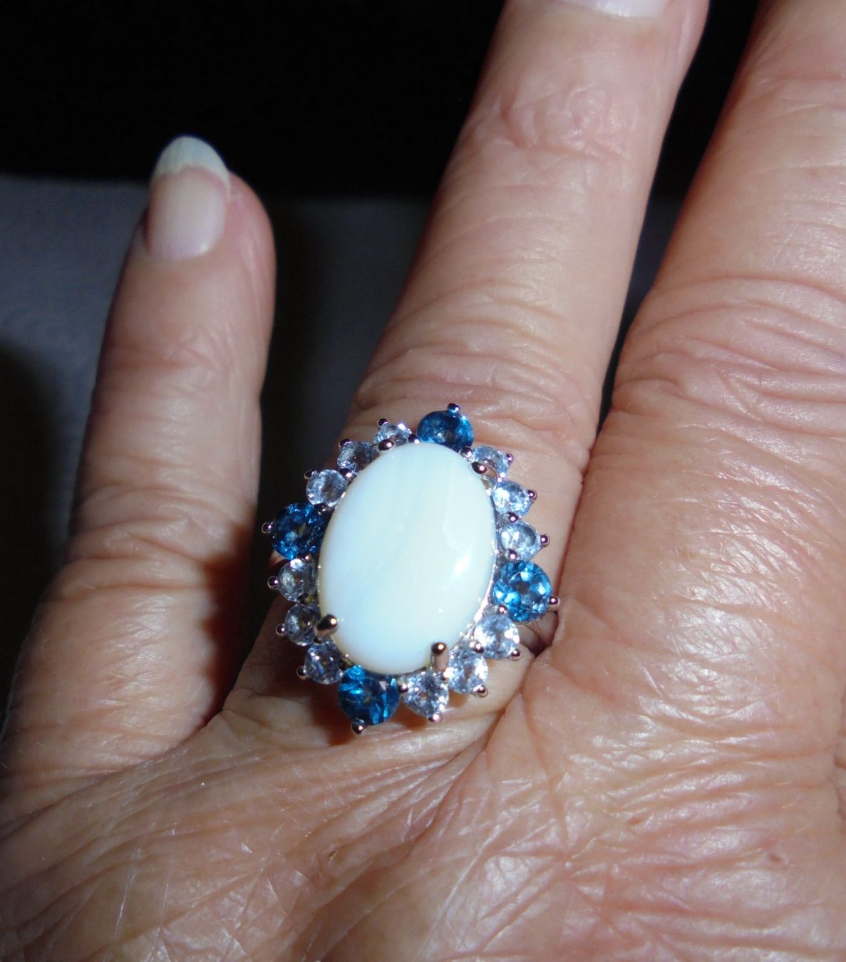 Anelli: Echtschmuck: Weisser Opal-Silberring 17/53 – Nuovo (secondo la descrizione) da Zuchwil venduto da maumauchi