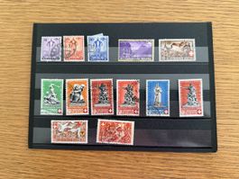 Steckkarte mit Pro Patria Marken ab 1936