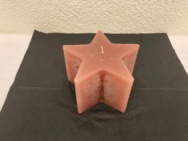 Sternen-Kerze, ca. 14x14x10cm, altrosa Raureif, 690g