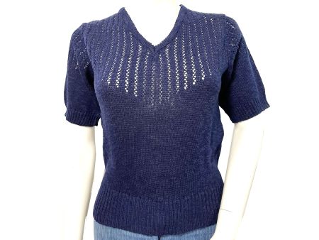 Pullover Strick Gr. S dunkelblau La Mode jeune Italy 1960s