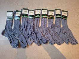 Treflé Herrensocken, Grösse 39-41, Farbe Grau, 9 Paar Neu,