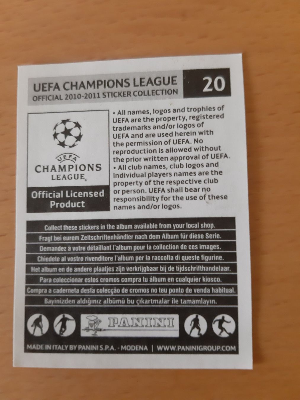 Panini Carte collezionabili: Panini Champions League 2010 /11 Nr. 20 Samuel E'too – Nuovo (secondo la descrizione) da Ittigen venduto da Footygol 1