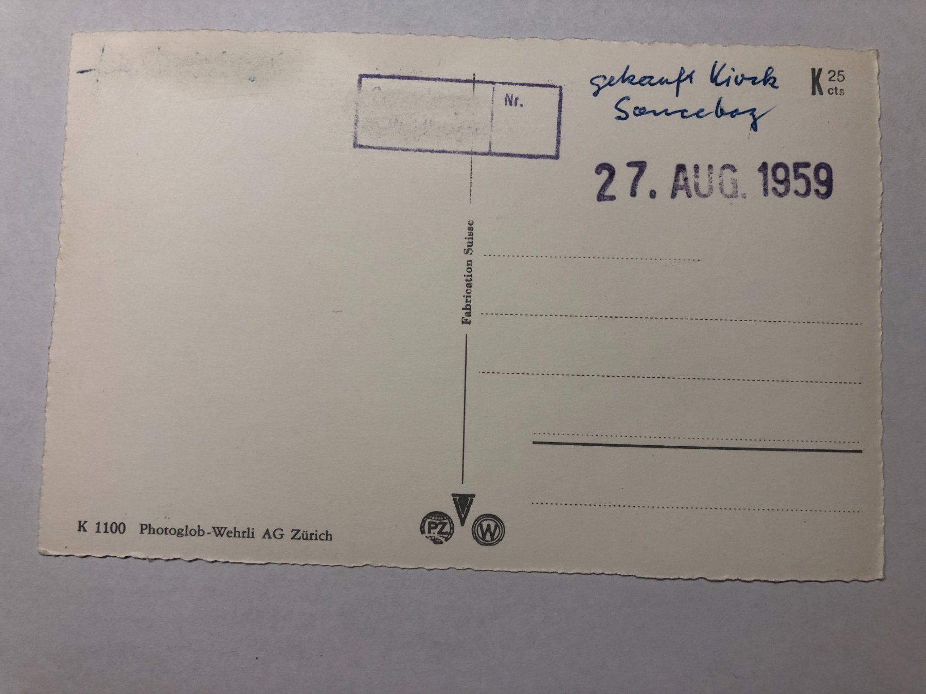 Cartoline postali: Sonceboz - La Gare (1959) – Usato da Pfäffikon ZH venduto da Waltoversand 1