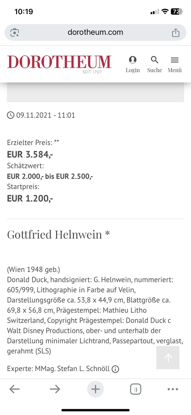 Grafica & Litografie: Gottfried Helnwein Donald Duck – Nuovo (secondo la descrizione) da Malans GR venduto da gab_r8xq 4