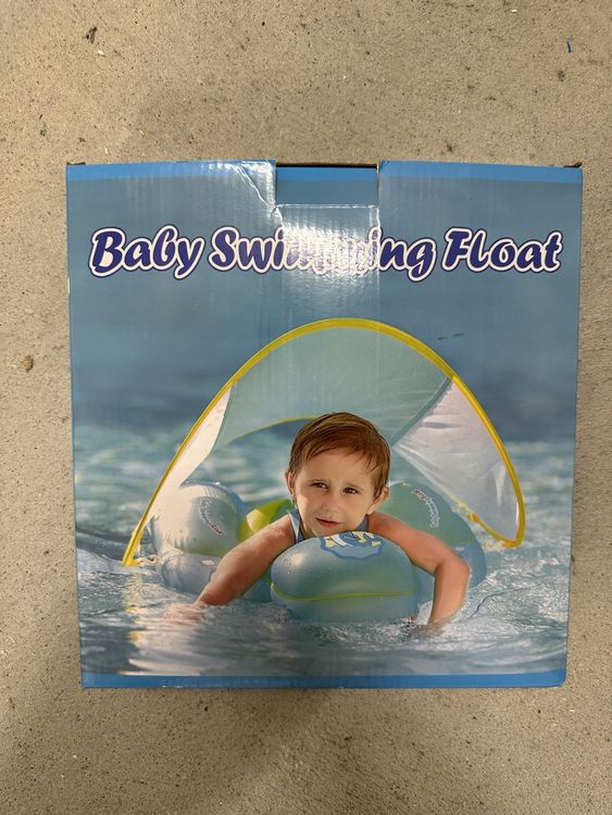 AOUVT Kinder Schwimmring Mit Sonnendach - Rennwagen Design Mit Lenkrad Für Babys