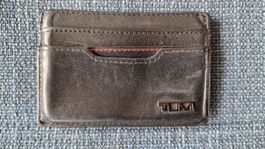 Tumi slim card holder black leather