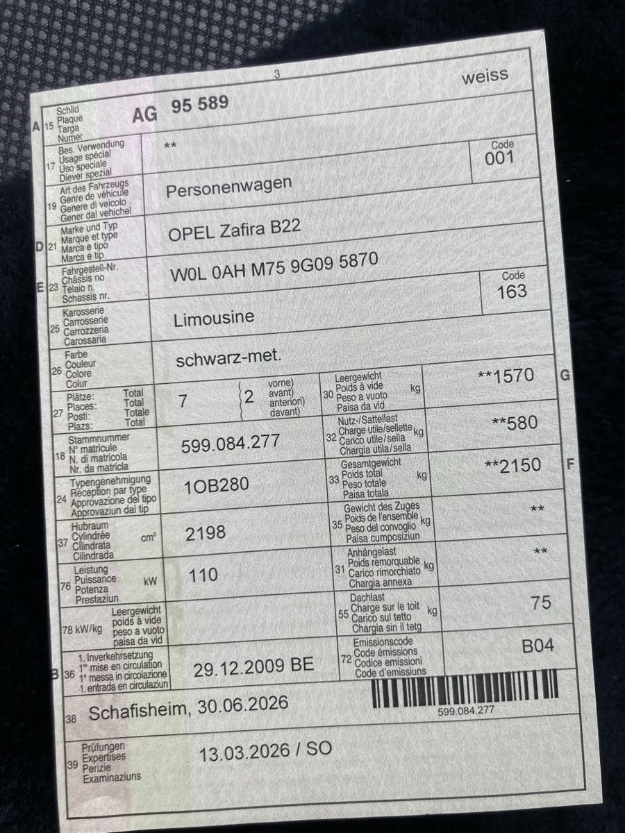 Opel Automobili: Opel Zafira – Usato da Frick venduto da Freiwillig39 4