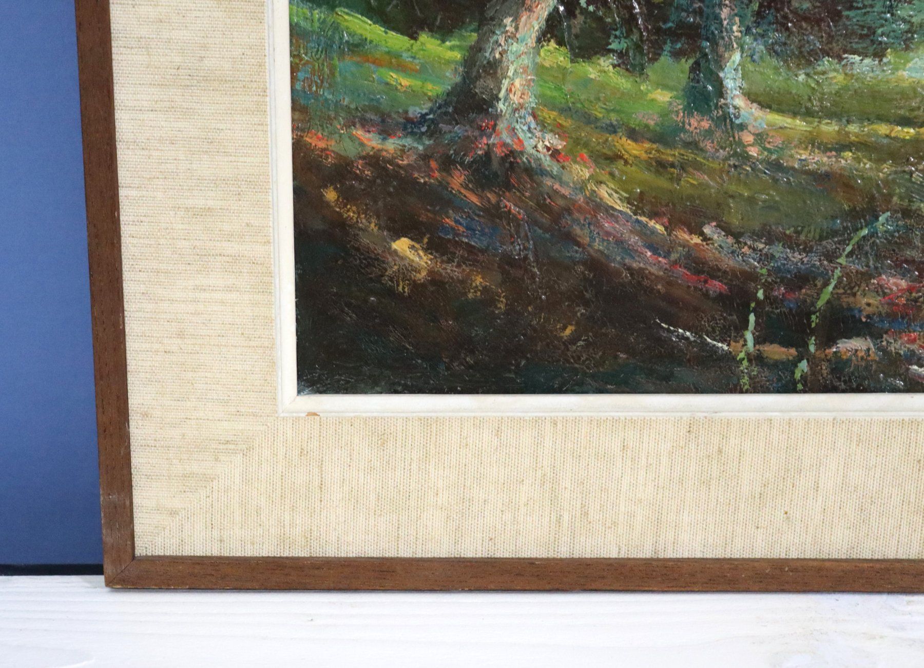 Gemälde: Waldlandschaft, Gemälde Oel auf Leinwand, "Farb-Studie" – Gebraucht aus Zug von Kunst-Fundgrube 6