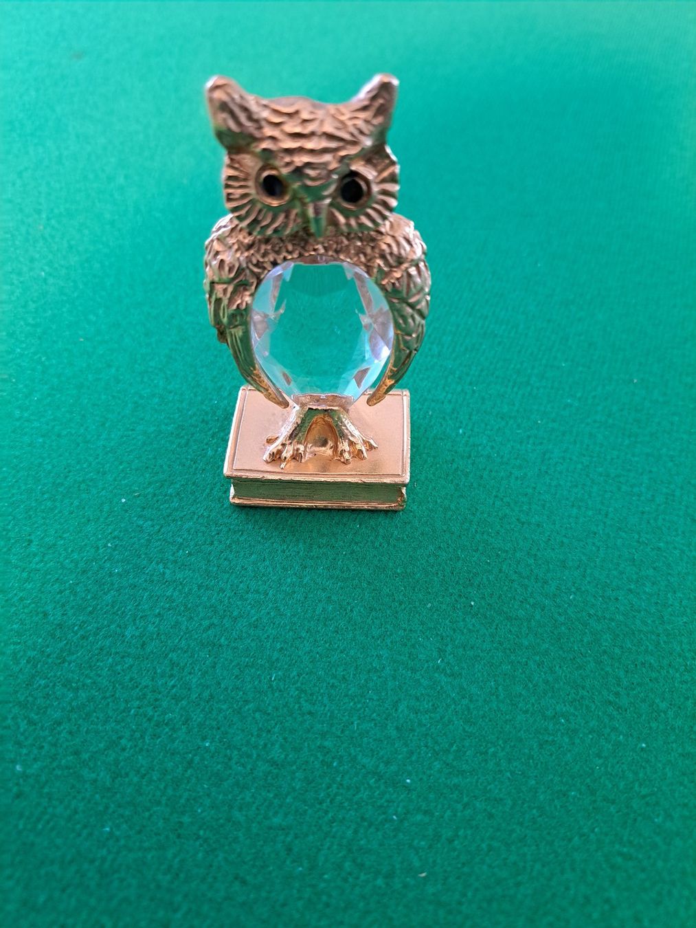 Figuren: Eule Messing mit geschliffenem Kristallglas 7x3cm – Neu (gemäss Beschreibung) aus Spiez von Pistach99 6