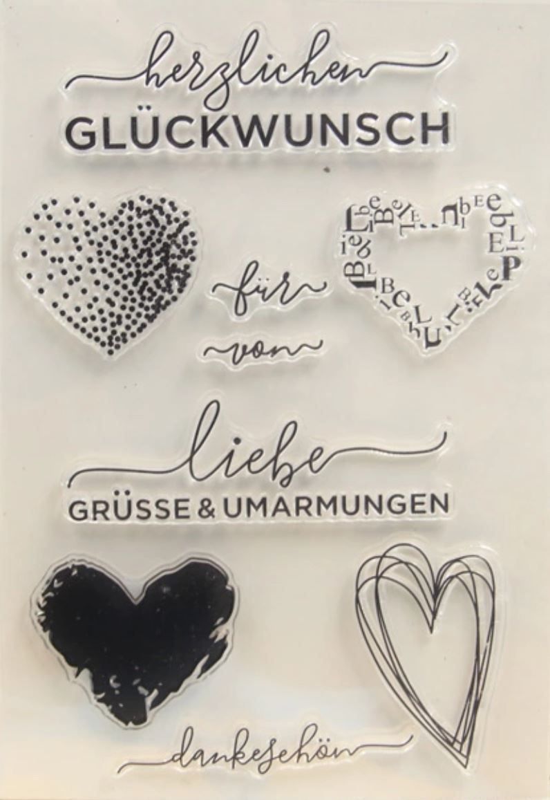 Timbri: Silikonstempel herzlichen Glückwunsch – Nuovo e nell'imballaggio originale da Kaltbrunn venduto da schere-stein-papier