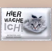 🐱 HIER WACHE ICH Katzen Blechschild 🎀 12x18cm OVP 🔥