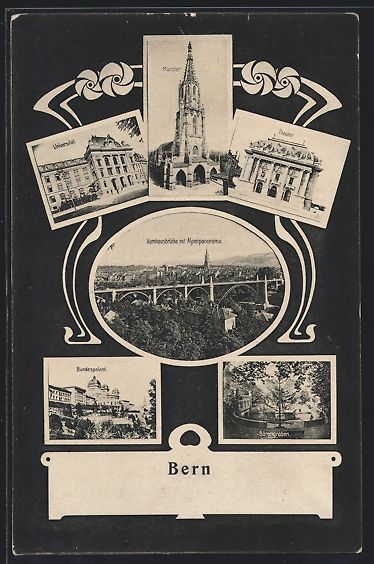 Ansichtskarten: Bern, Bundespalast, Universität, Theate – Gebraucht aus Berlin von bartko-reher