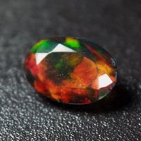 Natural Oval Faceted Ethiopian Black Opal "H4