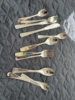 Kinderbesteck Set Edelstahl mit Motiven gebrauchter Zustand