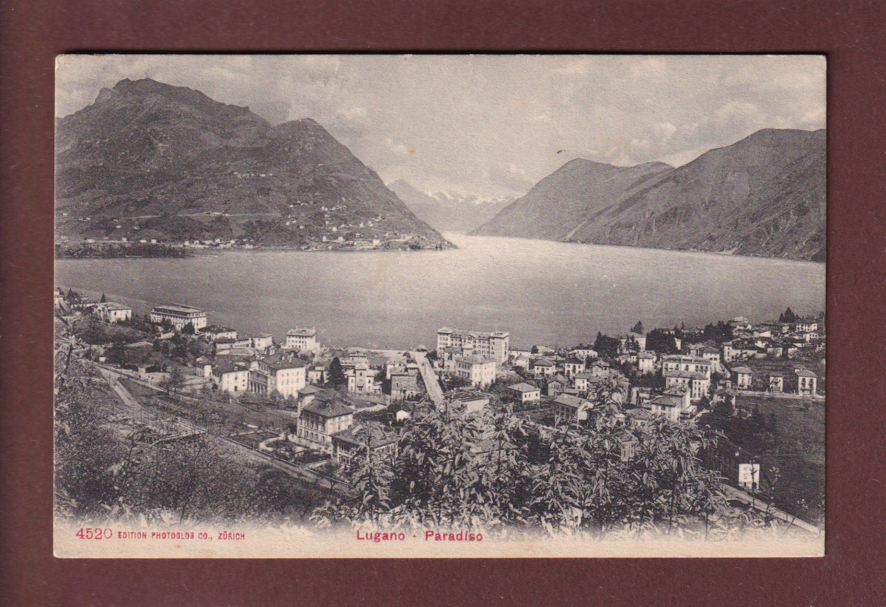 Cartoline postali: LUGANO - Paradiso - 1907 – Usato da Pully venduto da nicecards